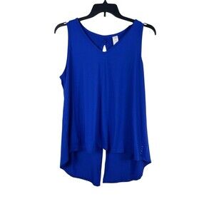 LIVI Active Blue Tank Top Womens 18/20  Split Hi Low Split Back Sleeveless NWT